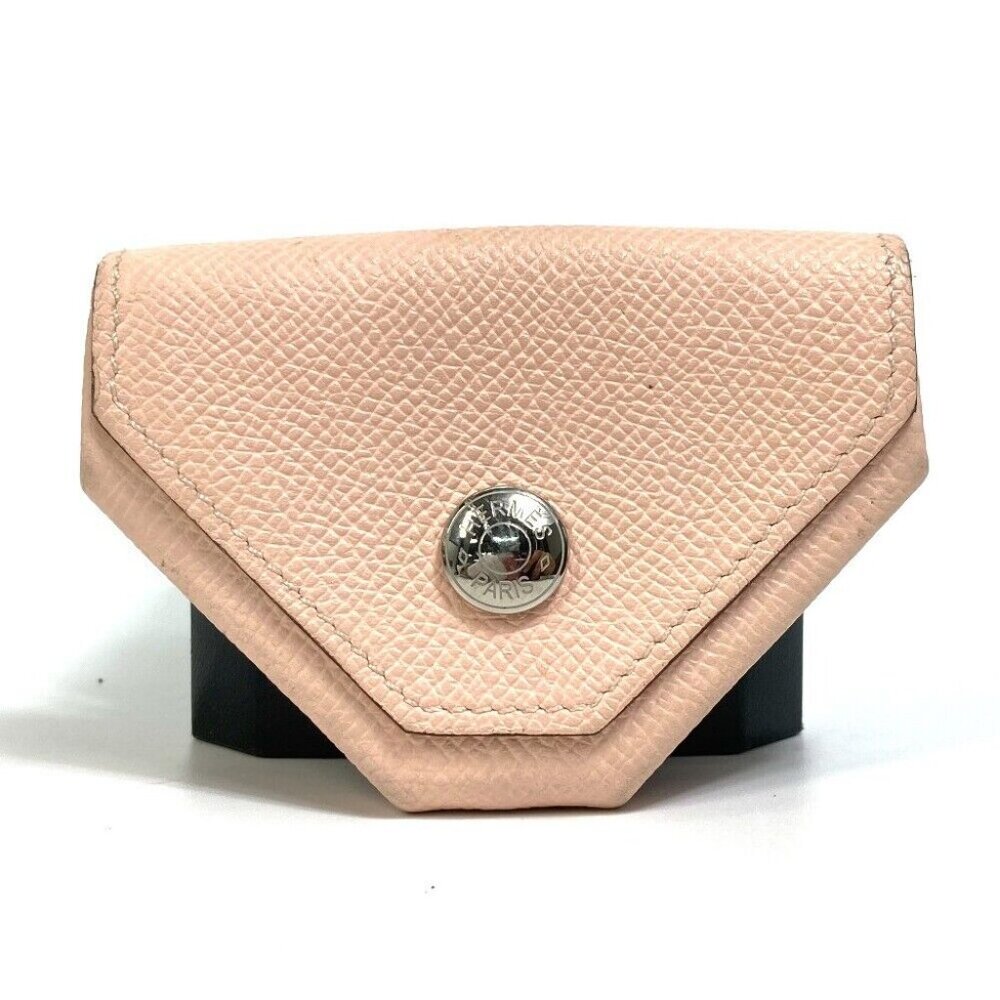 HERMES Revan Cattle Coin Compartment coin purse Epsom pink/SilverHardware